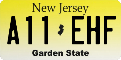 NJ license plate A11EHF