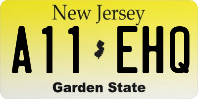 NJ license plate A11EHQ