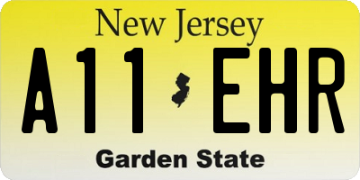 NJ license plate A11EHR