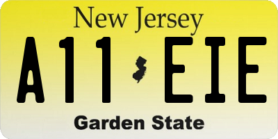 NJ license plate A11EIE