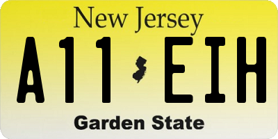 NJ license plate A11EIH