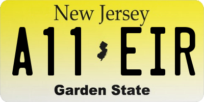 NJ license plate A11EIR
