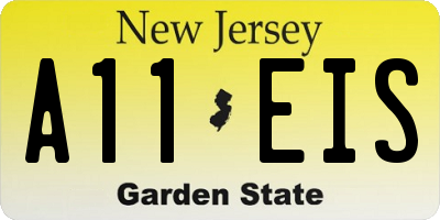 NJ license plate A11EIS