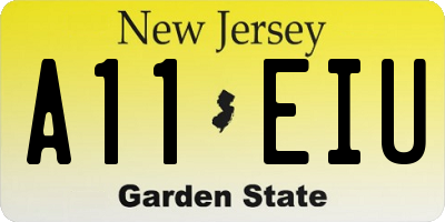NJ license plate A11EIU