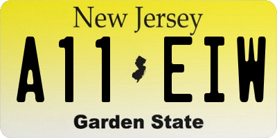 NJ license plate A11EIW