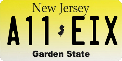 NJ license plate A11EIX