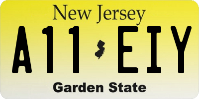 NJ license plate A11EIY