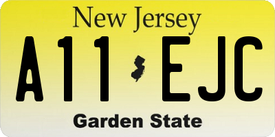 NJ license plate A11EJC