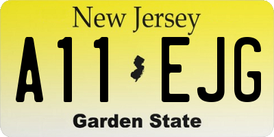 NJ license plate A11EJG