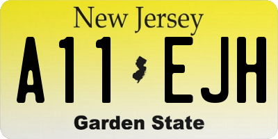 NJ license plate A11EJH