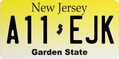 NJ license plate A11EJK