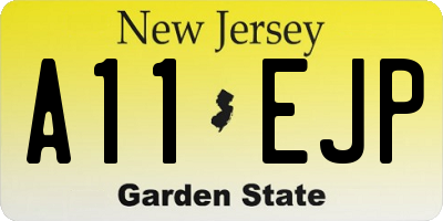 NJ license plate A11EJP