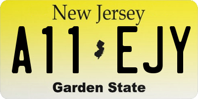 NJ license plate A11EJY