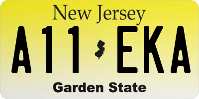 NJ license plate A11EKA