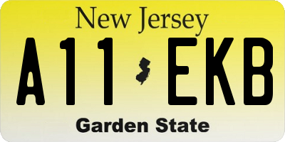NJ license plate A11EKB