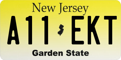 NJ license plate A11EKT