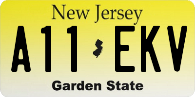 NJ license plate A11EKV
