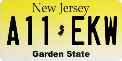 NJ license plate A11EKW