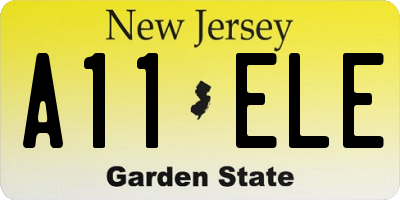NJ license plate A11ELE