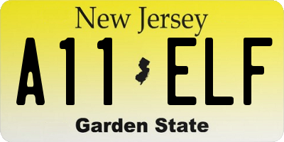NJ license plate A11ELF