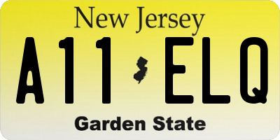 NJ license plate A11ELQ