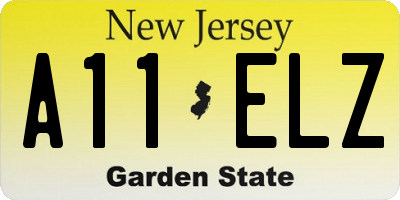 NJ license plate A11ELZ