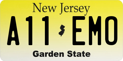 NJ license plate A11EMO