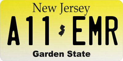 NJ license plate A11EMR
