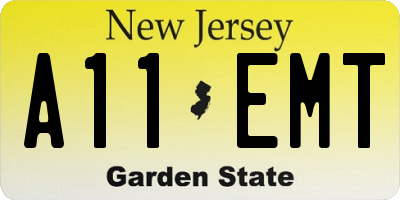 NJ license plate A11EMT