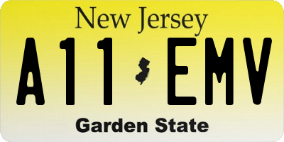 NJ license plate A11EMV