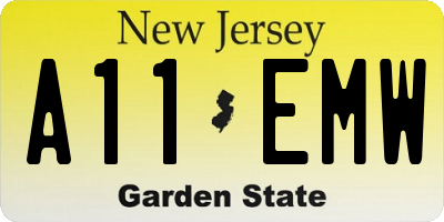 NJ license plate A11EMW
