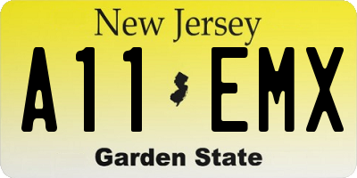 NJ license plate A11EMX