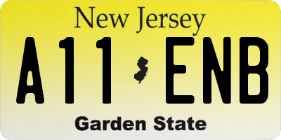 NJ license plate A11ENB