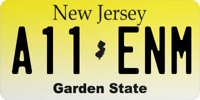 NJ license plate A11ENM