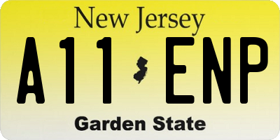 NJ license plate A11ENP