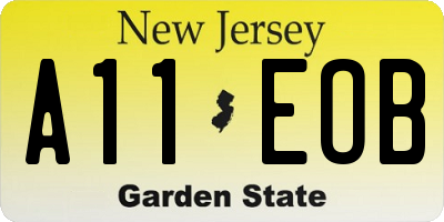 NJ license plate A11EOB