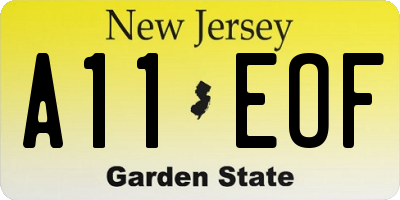 NJ license plate A11EOF