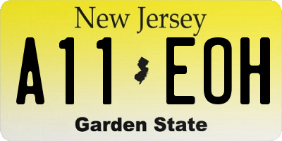 NJ license plate A11EOH