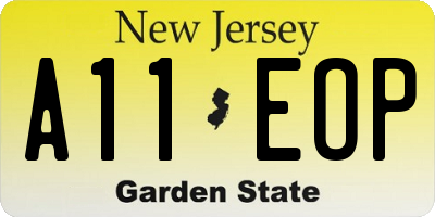 NJ license plate A11EOP