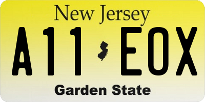 NJ license plate A11EOX