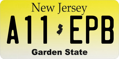NJ license plate A11EPB