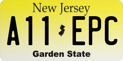 NJ license plate A11EPC