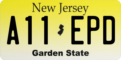 NJ license plate A11EPD