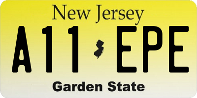 NJ license plate A11EPE