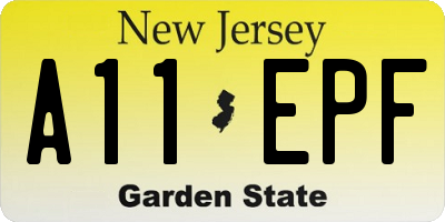 NJ license plate A11EPF