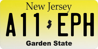 NJ license plate A11EPH