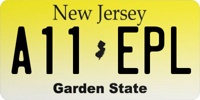 NJ license plate A11EPL