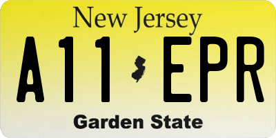 NJ license plate A11EPR