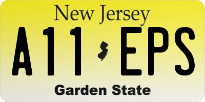NJ license plate A11EPS