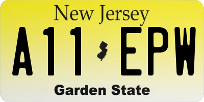 NJ license plate A11EPW